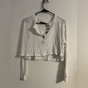 Cozy Crop Top Cardigan | Long Sleeve Sweater | Color: Black | Size: Small